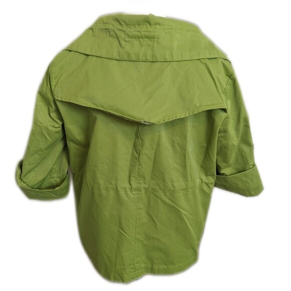 Anne Klein avocado green zip & button, adjustable sleeves, rain coat jacket M - Picture 2 of 6